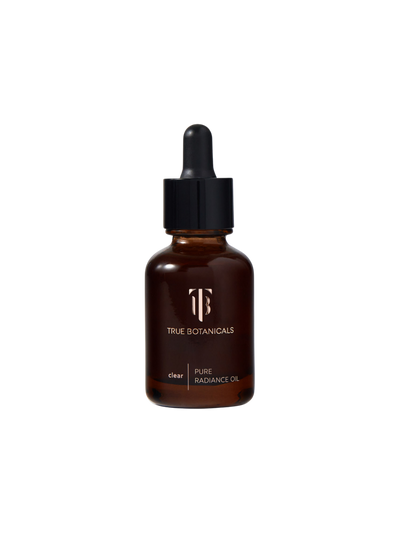 True Botanicals Pure Radiance Oil bottle with dropper on a white background