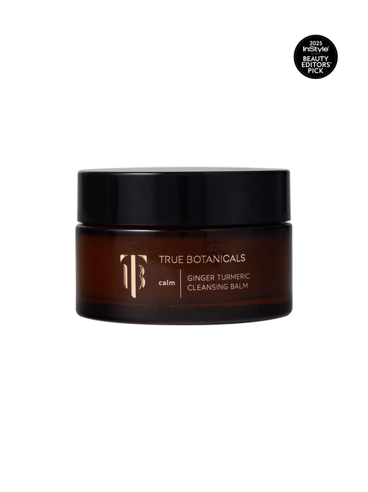 True Botanicals Ginger Turmeric Cleansing Balm jar on a white background