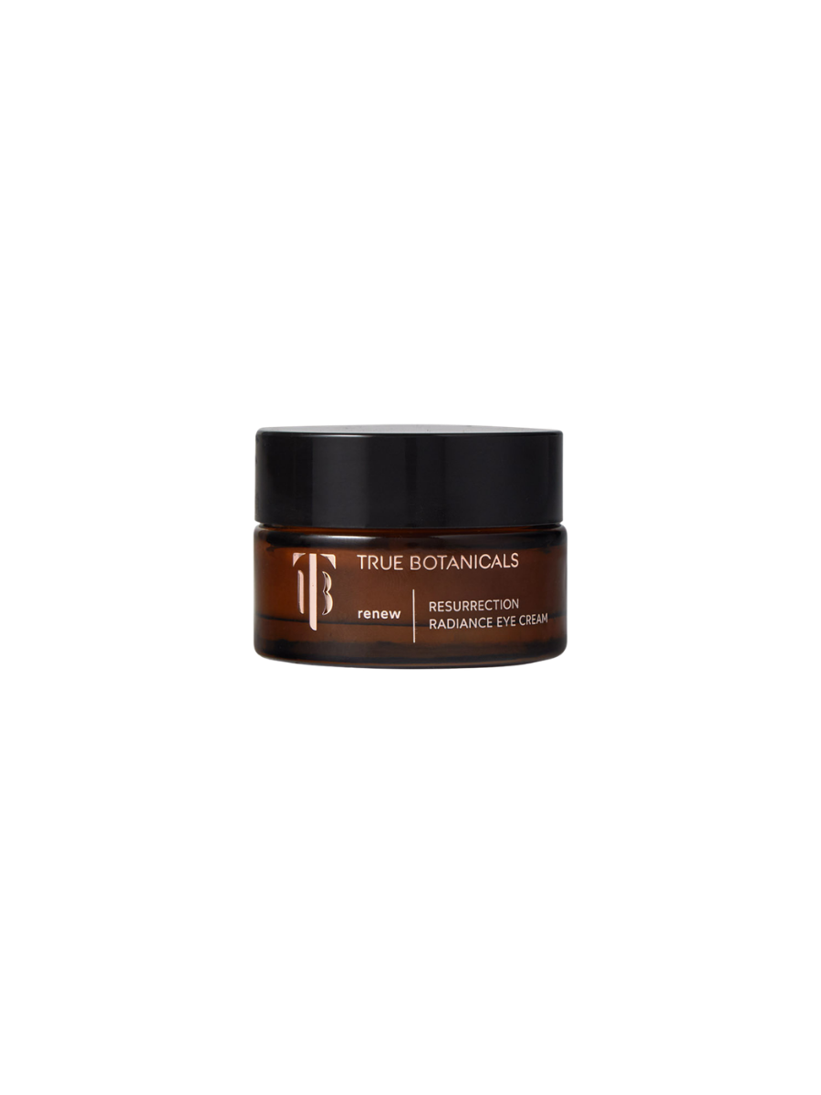True Botanicals Resurrection Radiance Eye Cream jar on a white background