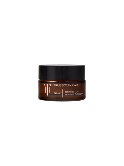 True Botanicals Resurrection Radiance Eye Cream jar on a white background