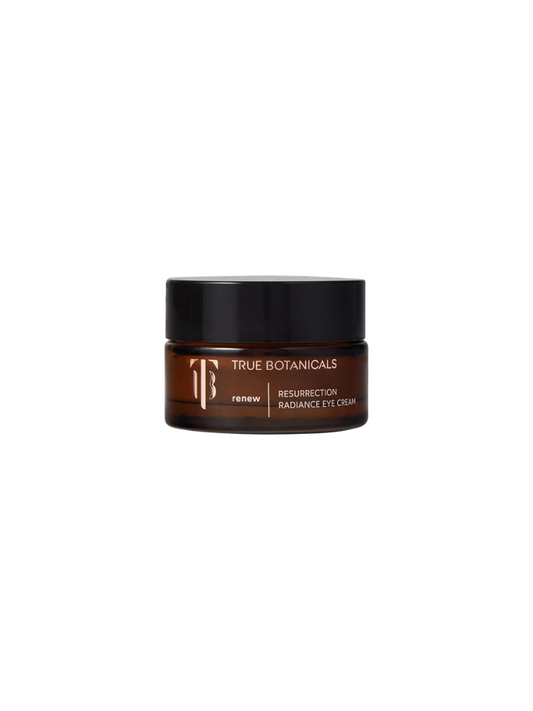True Botanicals Resurrection Radiance Eye Cream jar on a white background